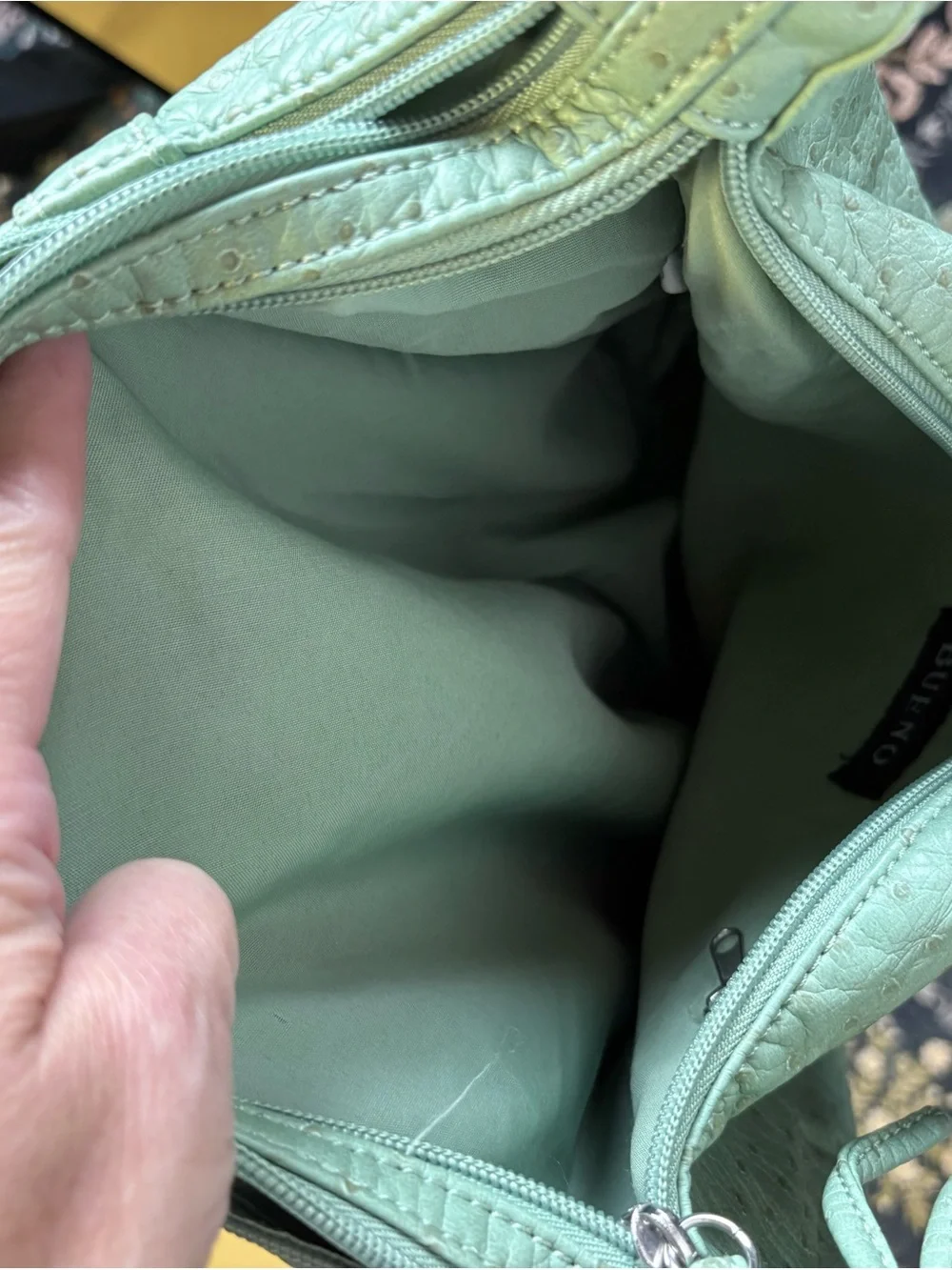 Bueno Mint Green Leather Hobo Shoulder Bag